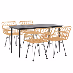 vidaXL Set da Pranzo da Giardino 5 pz in Polyrattan - Vista aggiuntiva 3