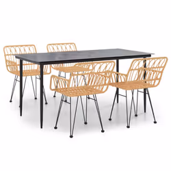 vidaXL Set da Pranzo da Giardino 5 pz in Polyrattan - Vista aggiuntiva 2
