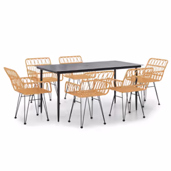 vidaXL Set da Pranzo da Giardino 7 pz in Polyrattan - Vista aggiuntiva 2