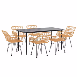 vidaXL Set da Pranzo da Giardino 7 pz in Polyrattan - Vista aggiuntiva 3
