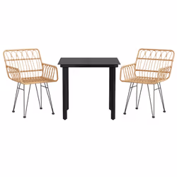 vidaXL Set da Pranzo da Giardino 3 pz in Polyrattan - Vista aggiuntiva 3