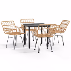 vidaXL Set da Pranzo da Giardino 5 pz in Polyrattan - Vista aggiuntiva 2