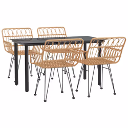 vidaXL Set da Pranzo da Giardino 5 pz in Polyrattan - Vista aggiuntiva 3
