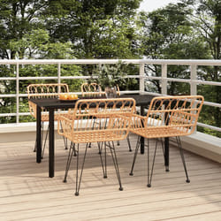 vidaXL Set da Pranzo da Giardino 5 pz in Polyrattan