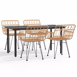 vidaXL Set da Pranzo da Giardino 5 pz in Polyrattan - Vista aggiuntiva 2