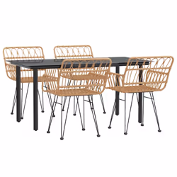 vidaXL Set da Pranzo da Giardino 5 pz in Polyrattan - Vista aggiuntiva 3