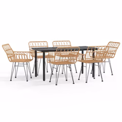 vidaXL Set da Pranzo da Giardino 7 pz in Polyrattan - Vista aggiuntiva 2