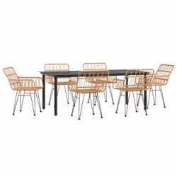 vidaXL Set da Pranzo da Giardino 7 pz in Polyrattan - Vista aggiuntiva 3