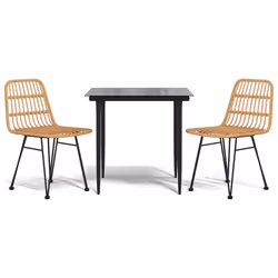 vidaXL Set da Pranzo da Giardino 3 pz in Polyrattan - Vista aggiuntiva 2