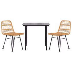 vidaXL Set da Pranzo da Giardino 3 pz in Polyrattan - Vista aggiuntiva 3