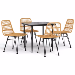 vidaXL Set da Pranzo da Giardino 5 pz in Polyrattan - Vista aggiuntiva 2