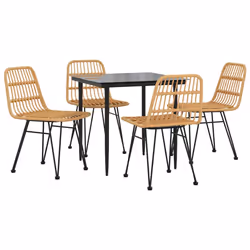 vidaXL Set da Pranzo da Giardino 5 pz in Polyrattan - Vista aggiuntiva 3