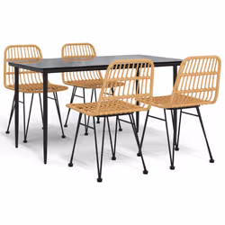 vidaXL Set da Pranzo da Giardino 5 pz in Polyrattan - Vista aggiuntiva 2