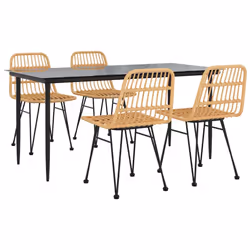 vidaXL Set da Pranzo da Giardino 5 pz in Polyrattan - Vista aggiuntiva 3
