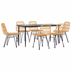 vidaXL Set da Pranzo da Giardino 7 pz in Polyrattan - Vista aggiuntiva 3