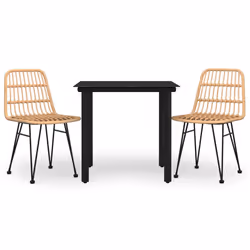 vidaXL Set da Pranzo da Giardino 3 pz in Polyrattan - Vista aggiuntiva 2