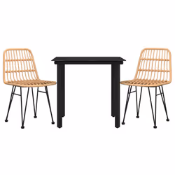 vidaXL Set da Pranzo da Giardino 3 pz in Polyrattan - Vista aggiuntiva 3