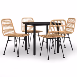 vidaXL Set da Pranzo da Giardino 5 pz in Polyrattan - Vista aggiuntiva 2
