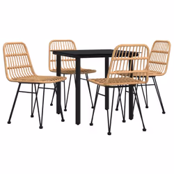 vidaXL Set da Pranzo da Giardino 5 pz in Polyrattan - Vista aggiuntiva 3