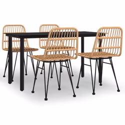 vidaXL Set da Pranzo da Giardino 5 pz in Polyrattan - Vista aggiuntiva 2