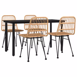 vidaXL Set da Pranzo da Giardino 5 pz in Polyrattan - Vista aggiuntiva 3
