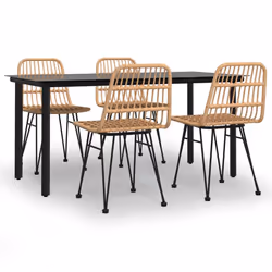 vidaXL Set da Pranzo da Giardino 5 pz in Polyrattan - Vista aggiuntiva 2