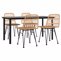 vidaXL Set da Pranzo da Giardino 5 pz in Polyrattan - Vista aggiuntiva 3
