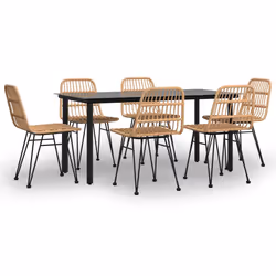 vidaXL Set da Pranzo da Giardino 7 pz in Polyrattan - Vista aggiuntiva 2