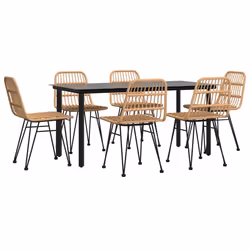 vidaXL Set da Pranzo da Giardino 7 pz in Polyrattan - Vista aggiuntiva 3