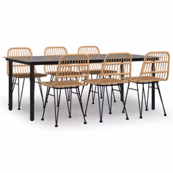 vidaXL Set da Pranzo da Giardino 7 pz in Polyrattan - Vista aggiuntiva 2