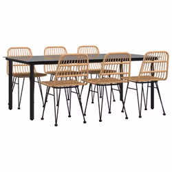 vidaXL Set da Pranzo da Giardino 7 pz in Polyrattan - Vista aggiuntiva 3