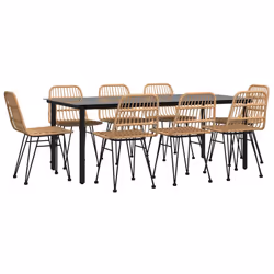 vidaXL Set da Pranzo da Giardino 9 pz in Polyrattan - Vista aggiuntiva 3