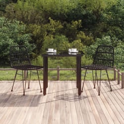 vidaXL Set da Pranzo da Giardino 3 pz Nero in Polyrattan