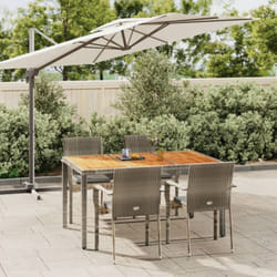 Vidaxl - Set da Pranzo da Giardino 5 pz con Cuscini in Polyrattan Grigio