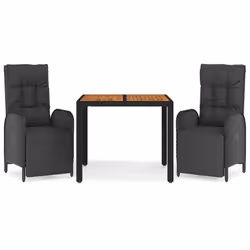 VidaXL 3185074 set mobili da esterno Nero - Vista aggiuntiva 2