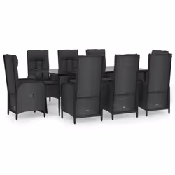 VidaXL 3185176 set mobili da esterno Nero - Vista aggiuntiva 2
