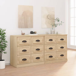 vidaXL Credenze 2 pz Rovere Sonoma in Legno Multistrato