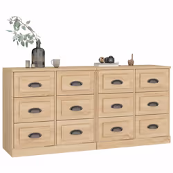 vidaXL Credenze 2 pz Rovere Sonoma in Legno Multistrato - Vista aggiuntiva 3