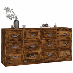 vidaXL Credenze 2 pz Rovere Fumo in Legno Multistrato - Vista aggiuntiva 3