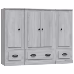 vidaXL Credenze 3 pz Grigio Sonoma in Legno Multistrato - Vista aggiuntiva 2