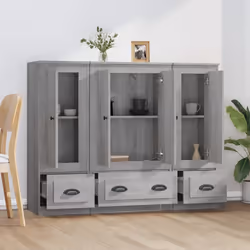 vidaXL Credenze 3 pz Grigio Sonoma in Legno Multistrato - Vista aggiuntiva 3
