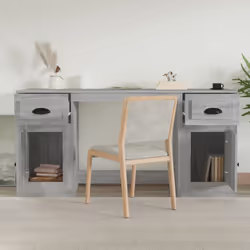 Scrivania con Armadietto Grigio Sonoma in Legno Multistratocod mxl 101777 - Vista aggiuntiva 3