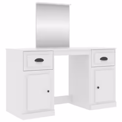 vidaXL Toeletta con Specchio Bianco 130x50x132,5 cm - Vista aggiuntiva 2