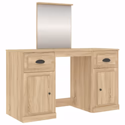vidaXL Toeletta con Specchio Rovere Sonoma 130x50x132,5 cm - Vista aggiuntiva 2