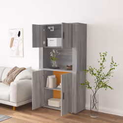 Credenza Grigio Sonoma in Legno Multistratocod mxl 125689 - Vista aggiuntiva 3