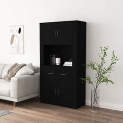 Vidaxl - Credenza, Madia per salotto Nera in Legno Multistrato