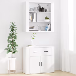 vidaXL Credenza Bianca in Legno Multistrato - Vista aggiuntiva 3