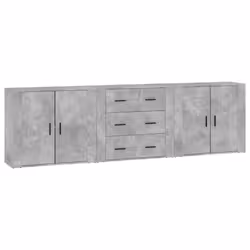 Credenze 3 pz Grigio Cemento in Legno Multistratocod mxl 77350 - Vista aggiuntiva 2