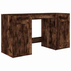 Scrivania con Armadietto Rovere Fumo in Legno Multistratocod mxl 77339 - Vista aggiuntiva 2