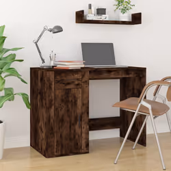 Scrivania con Armadietto Rovere Fumo in Legno Multistratocod mxl 77339 - Vista aggiuntiva 3